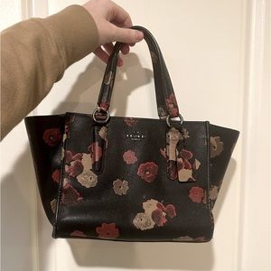 COACH CROSSBODY FLORAL FLOWER PRINTED LEATHER SATCHEL BAG PURSE HANDBAG